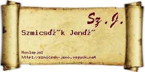 Szmicsák Jenő névjegykártya